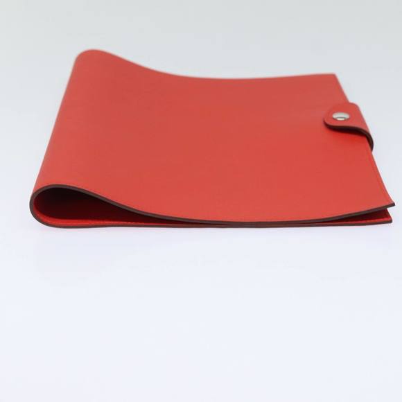 HERMES Yuris GM Note Cover Leather Red Auth am6812 - Picture 6 of 16